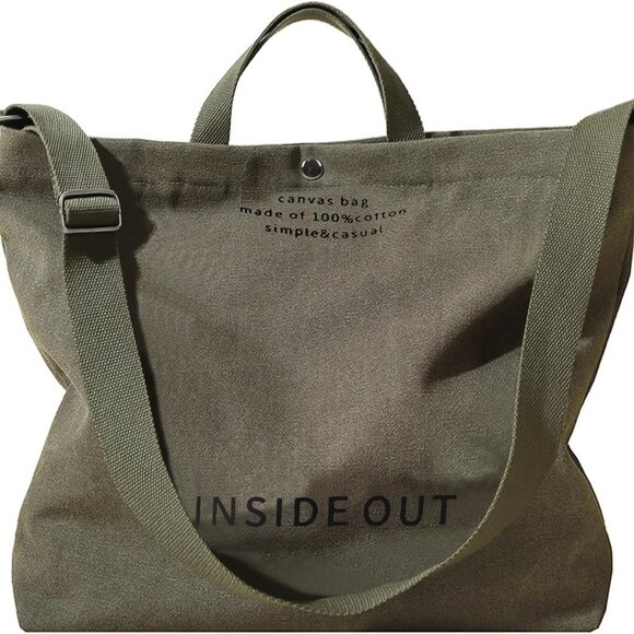 Large Canvas Tote Bag Women Cotton Large Capacity Shoulder Bag - Picture 1 of 8